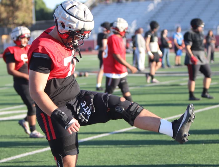Brent Helton loosening up.